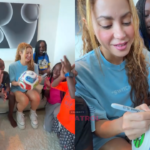 Triplets Ghetto Kids received a football signed by Shakira.