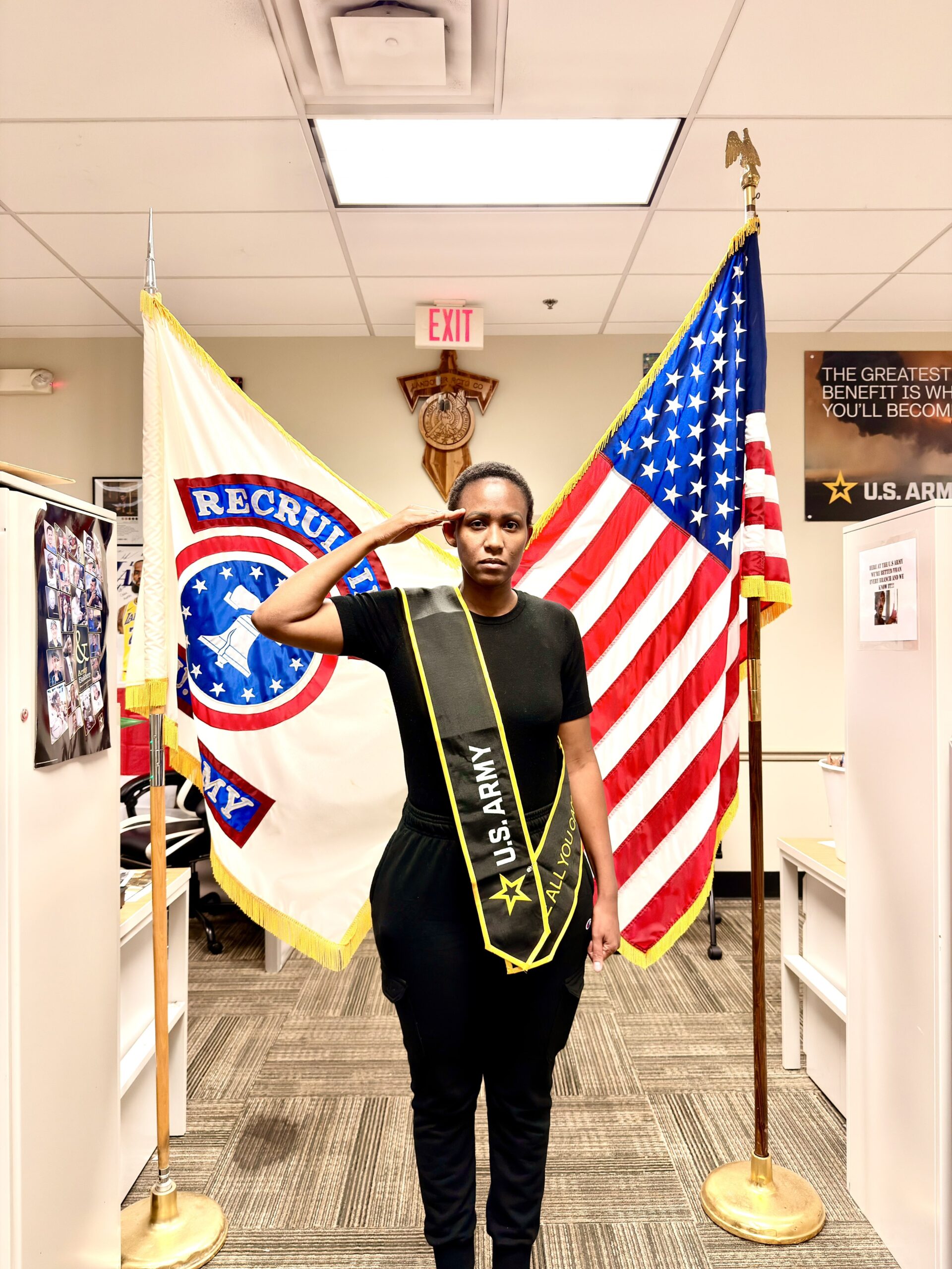 Doreen Kabareebe enlists in the U.S. Army.